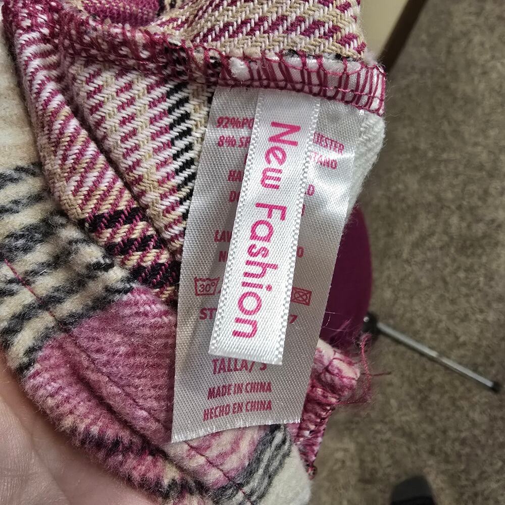 Women's New Fashion Pink Plaid Flannel Oversized Shacket | Size Small - Picture 8 of 9